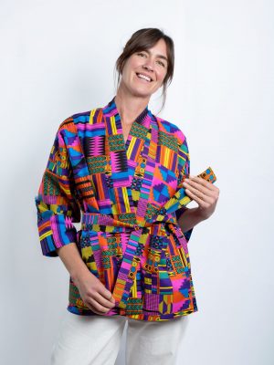Unisex Oversized Lightweight Kimono-Style Jacket Vibrant Unity (M)