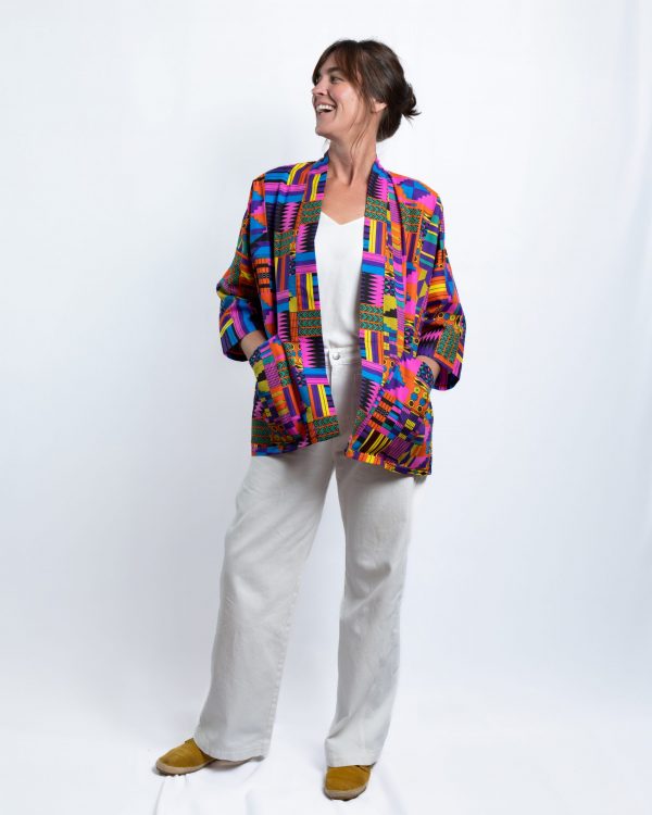 Unisex Oversized Lightweight Kimono-Style Jacket Vibrant Unity (M) - Image 2