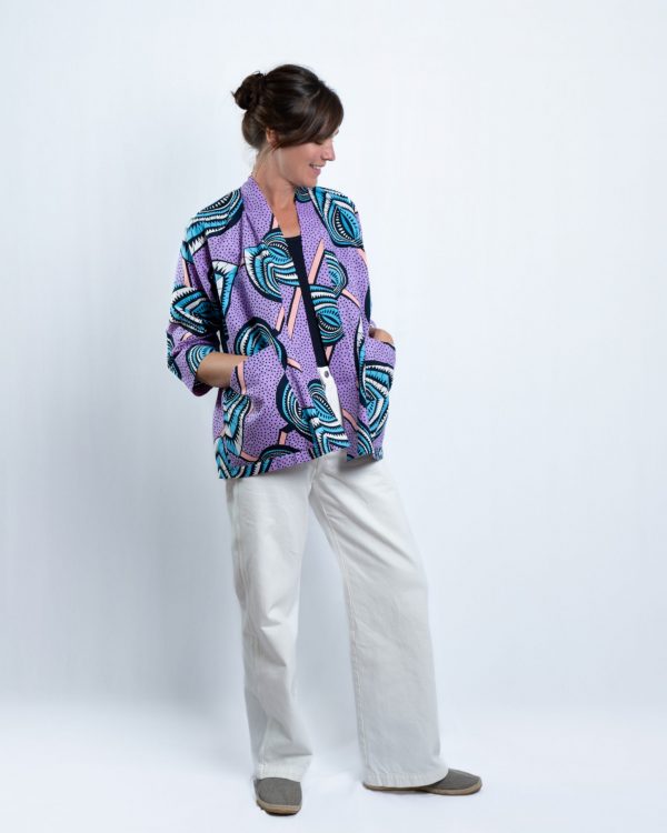 Unisex Oversized Lightweight Kimono-Style Jacket Pastel Flow (M) - Image 3