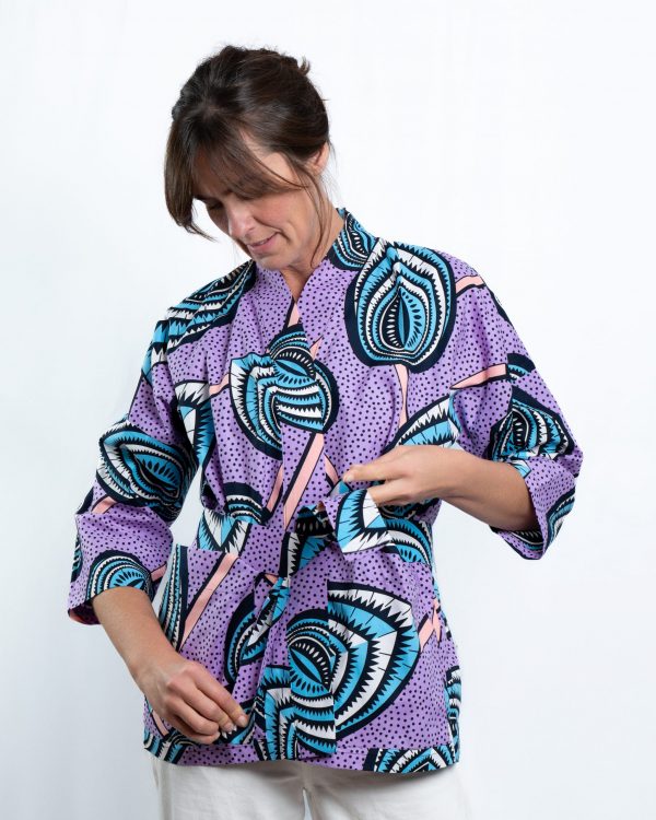 Unisex Oversized Lightweight Kimono-Style Jacket Pastel Flow (M) - Image 2