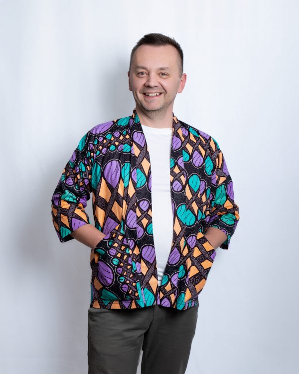 Unisex Oversized Lightweight Kimono-Style Jacket Pulse Beat (M) - Image 2