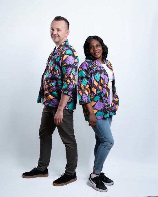 Unisex Oversized Lightweight Kimono-Style Jacket Pulse Beat (M) - Image 3