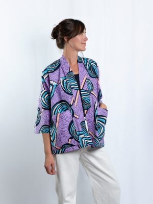 Unisex Oversized Lightweight Kimono-Style Jacket Pastel Flow (M)