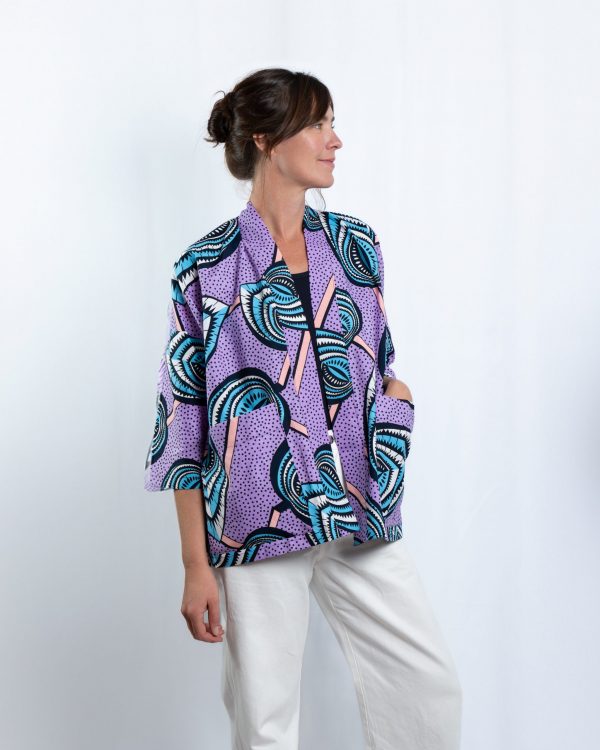 Unisex Oversized Lightweight Kimono-Style Jacket Pastel Flow (M)