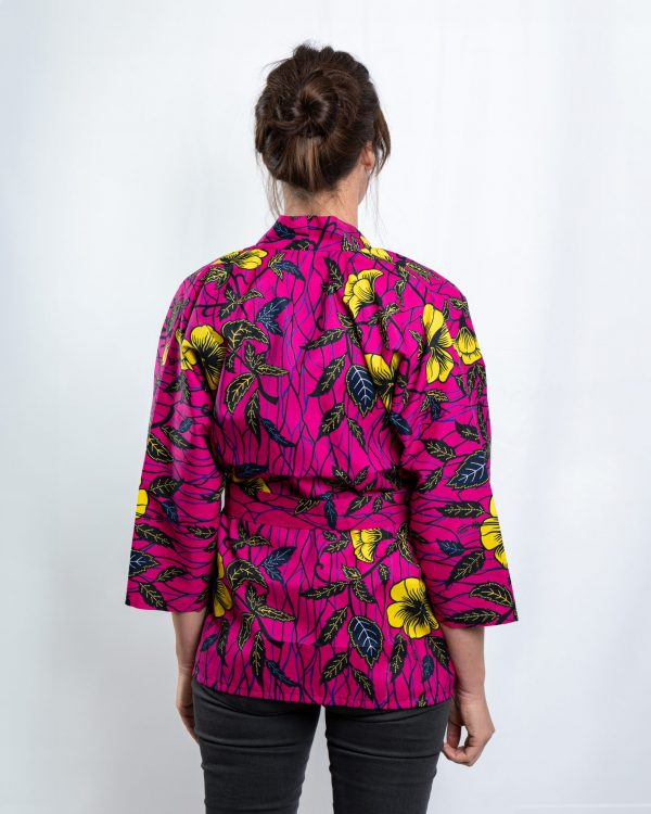 Unisex Oversized Lightweight Kimono-Style Jacket Tropical Bloom (M) - Image 4
