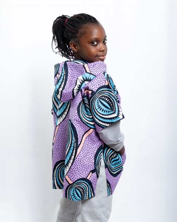 Unisex Oversized Lightweight Poncho for Kids Pastel Flow - Image 2