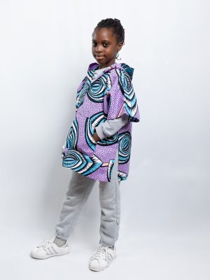 Unisex Oversized Lightweight Poncho for Kids Pastel Flow