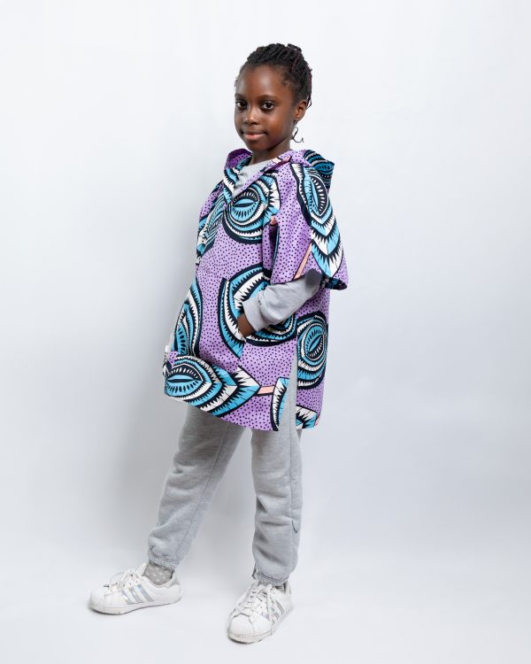 Unisex Oversized Lightweight Poncho for Kids Pastel Flow
