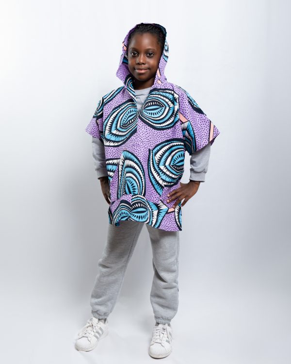 Unisex Oversized Lightweight Poncho for Kids Pastel Flow - Image 3