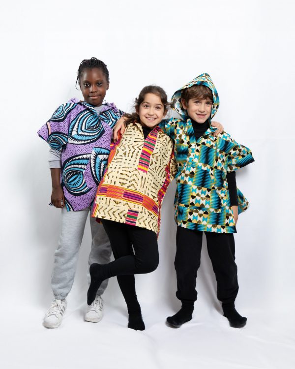 Unisex Oversized Lightweight Poncho for Kids Golden Waves - Image 3
