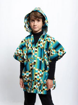 Unisex Oversized Lightweight Poncho for Kids Golden Waves