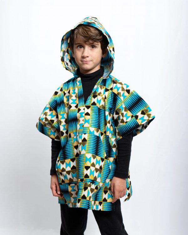 Unisex Oversized Lightweight Poncho for Kids Golden Waves