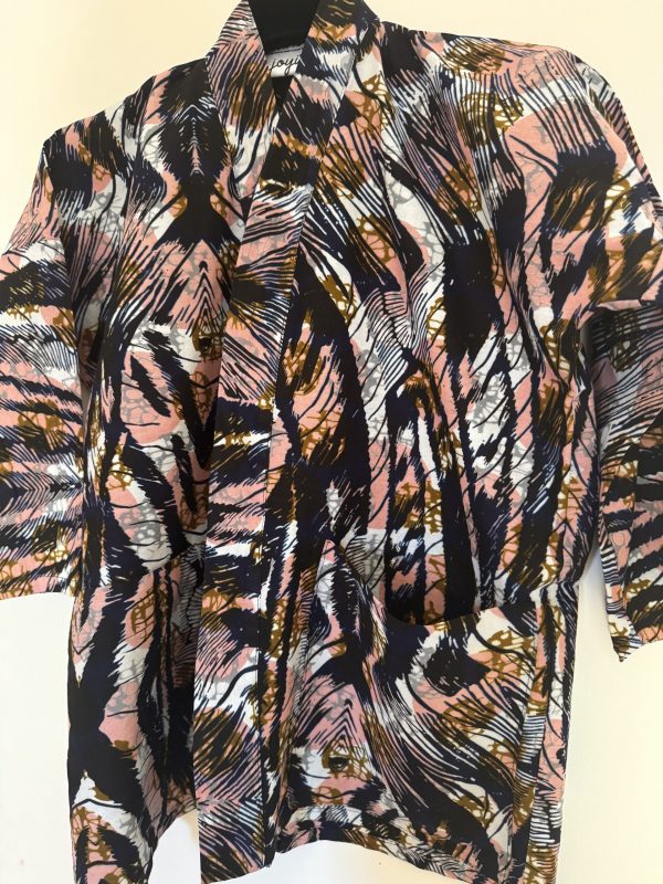 Unisex Oversized Lightweight Kimono-Style Jacket Savanna Burst (XS) - Image 2